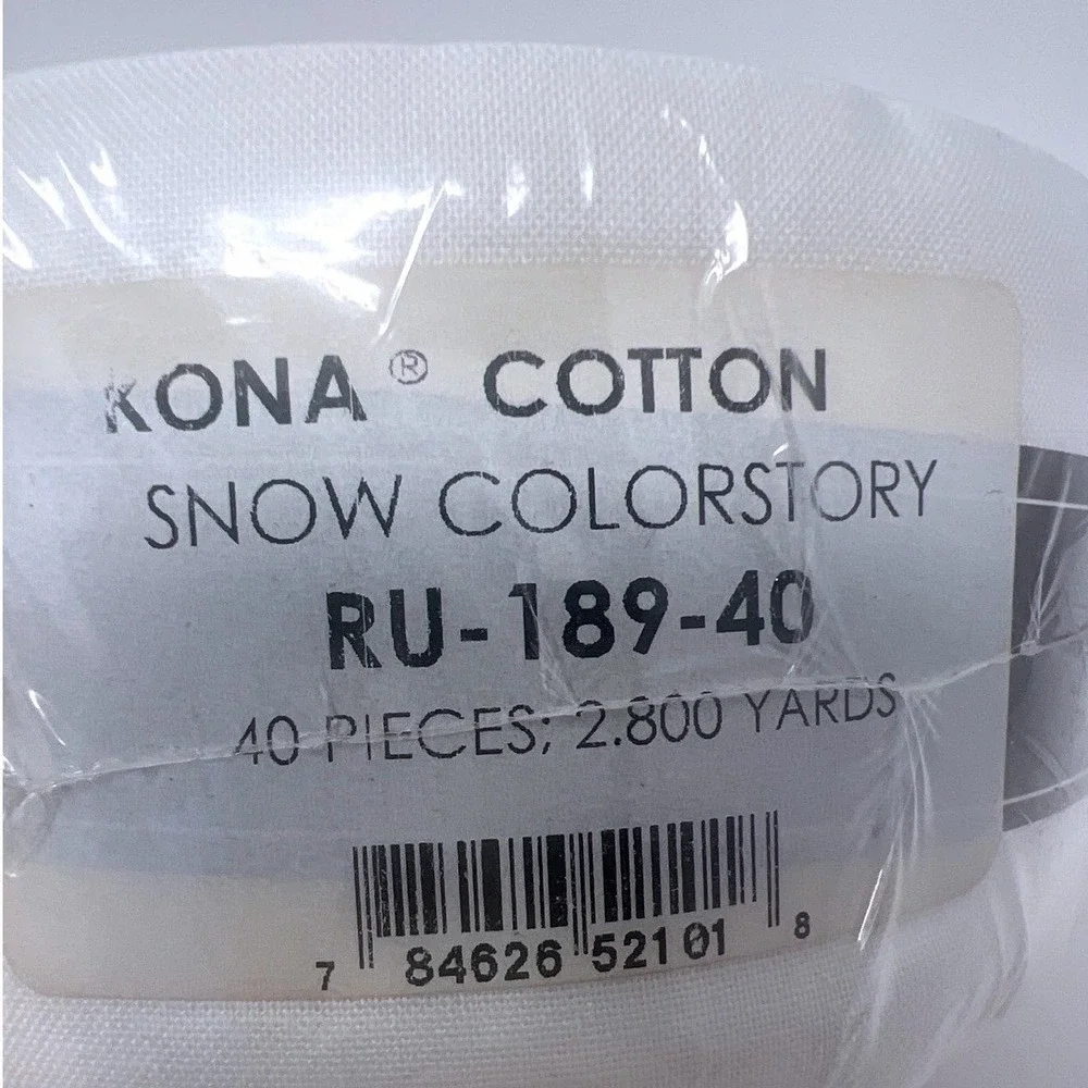 Roll Up Kona Cotton Solids Snow by Robert Kaufman Jelly Roll 2.5